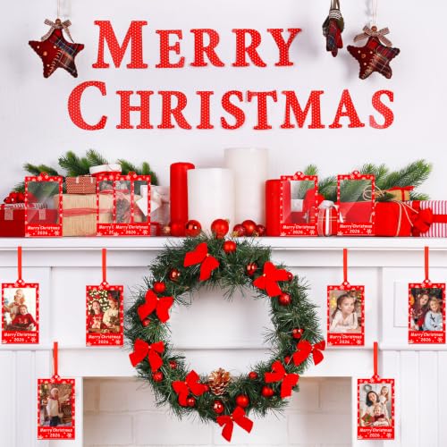 Vercraft 36 Pcs Christmas Photo Frame Ornaments with Red Ribbon - Style 1