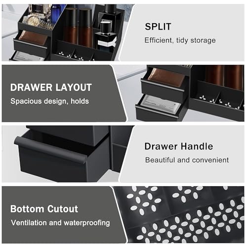 Large Mens Cologne Organizer with 7 Compartments & Drawers - Turesmith