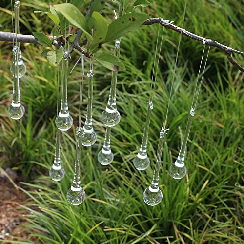 10pcs 4-inch Clear Glass Teardrop Ornaments for Christmas Tree Decorations
