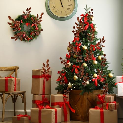 Brown 14-Inch Christmas Tree Pinecone Picks Bulk Set of 16