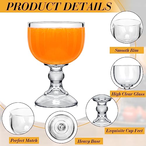 Tanlade Transparent 8 Pack 21.5 oz Margarita & Cocktail Schooner Glasses - Large Crystal Drinking Glassware