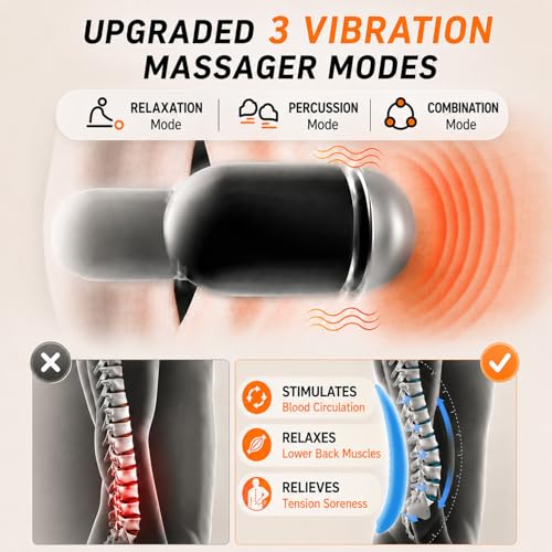 Cordless 3-in-1 Lumbar Support Massager with Heat & Stretch