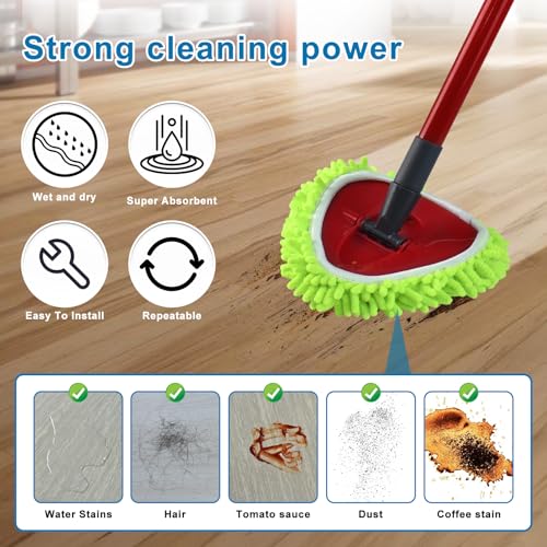 Microfiber Chenille Spin Mop Replacement Heads - Reusable Mop Pads (3 Pack)