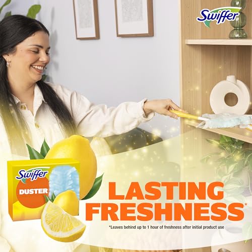 Disposable Duster Refills with Lemon Scent - Dust Trapping Cloths, 18 Pack