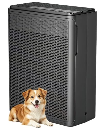 H13 HEPA Air Purifier for Large Rooms Pet Dander Smoke 1500 Sq Ft Black