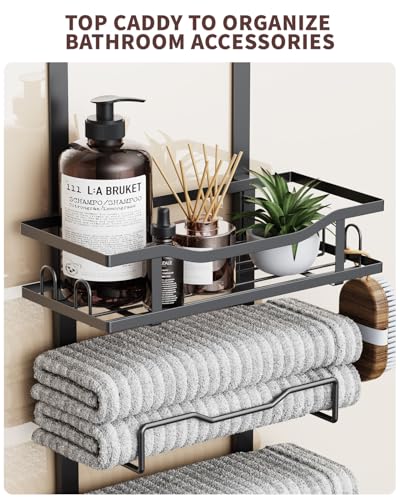 6-Tier Over-the-Door Towel Rack - No Drill Bathroom Storage Organizer
