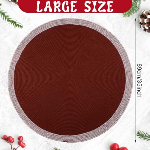 35" Reversible Round Christmas Tree Stand Mat - Absorbent Floor Protector