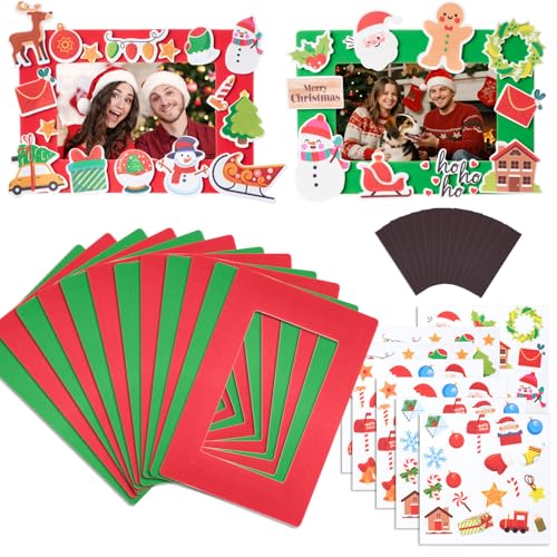 Eersida 744 Pcs Christmas DIY Picture Frame Craft Kit with Foam Photo Frames & Magnetic Strips