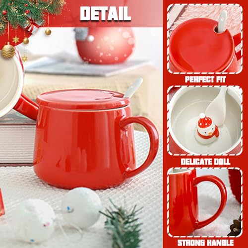 NDLBS Snowman Christmas 3D Coffee Mug - Cute Animal Inside, 12oz Ceramic Cup
