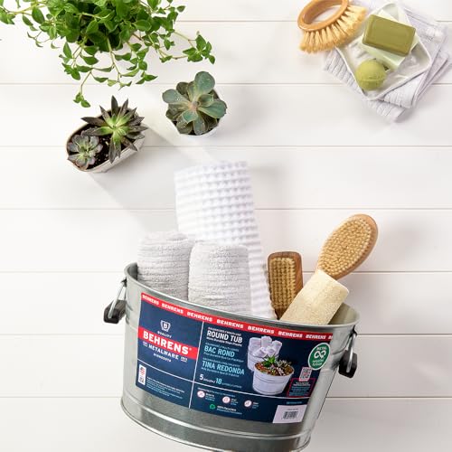 Behrens 5 Gallon Steel Tub Set of 3 - Multipurpose Galvanized Metal Tubs