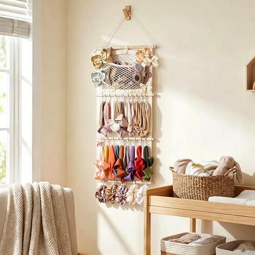 Baby Headband Holder and Hair Bow Organizer Wall Hanging Nursery Decor