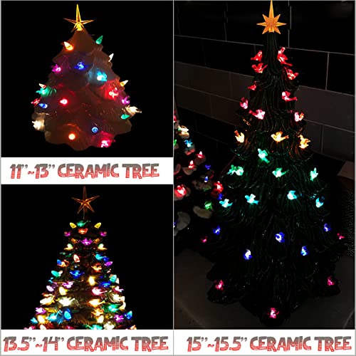 Ceramic Christmas Tree Replacement Bulbs & Toppers - Red Bird Peg Set
