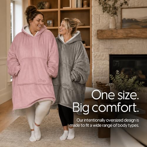 Oversized Wearable Blanket Hoodie with Sherpa Lining