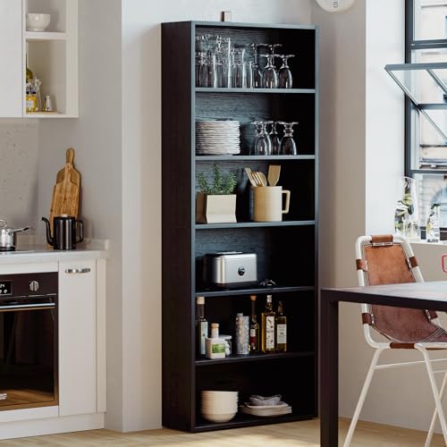 6-Tier Tall Bookcase - 70" Floor Standing Storage Display Shelf