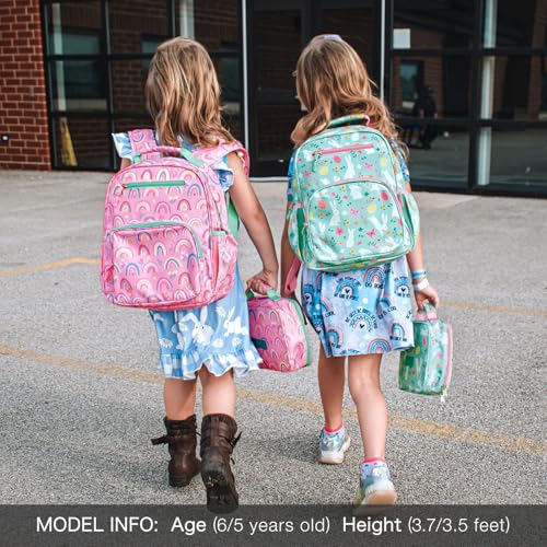 Mibasies Girls School Backpack Lightweight 12L Rainbow Pink Bookbag