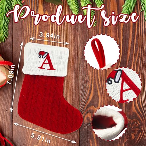 Heureppy Christmas Stockings Small Xmas Letters Hanging Stocking with A - Fireplace Decor