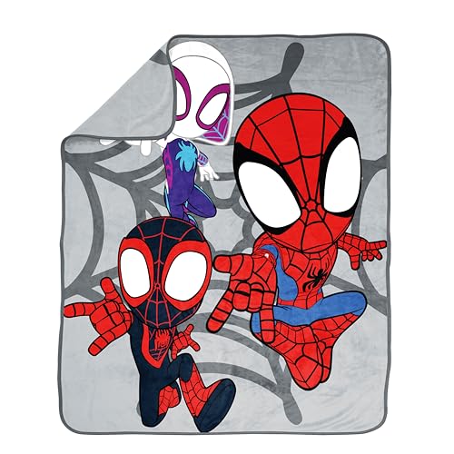 Jay Franco Spidey & His Amazing Friends Kids Plush Throw Blanket - Multi 50x60 Inches, Super Soft Fleece Bedding