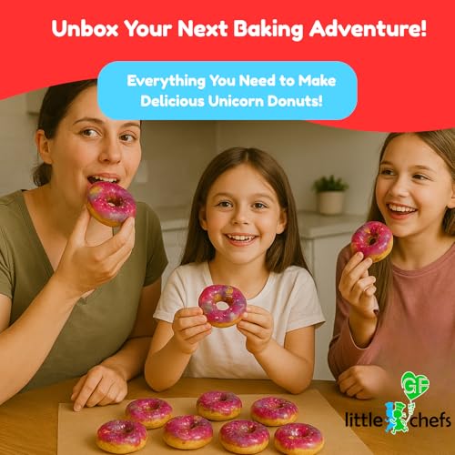 Gluten-Free Unicorn Donut Baking Kit for Kids with Silicone Pan