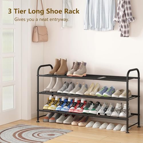 3-Tier Metal Shoe Rack Organizer - Spacious Storage for 20+ Pairs