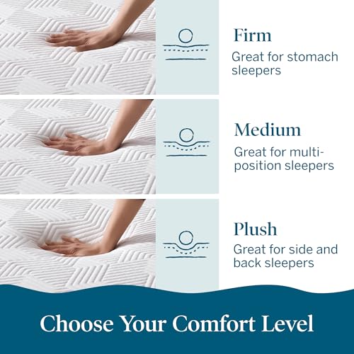 10-Inch Gel Memory Foam Mattress, Queen Size - Cooling & Medium Firm Feel