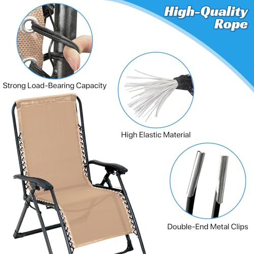 Zero Gravity Chair Replacement Fabric Kit with Bungee Cords, 21" x 63"