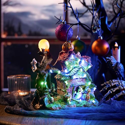 Lighted Halloween Haunted House Decoration with Music and LED Lights