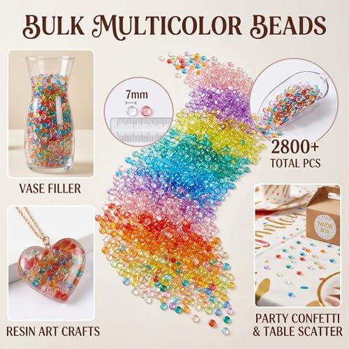 7mm Acrylic Fishbowl Slime Beads (15 Colors, 2800 Pcs) - Craft & Vase Filler