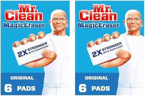 Mr. Clean Magic Eraser - Original Durafoam Cleaning Pads, White - 12 Count (2 Packs)