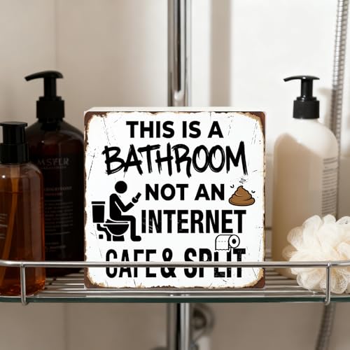 White Elephant Gift Bathroom Sign – Funny 4.9" Wood Box Wall Decor
