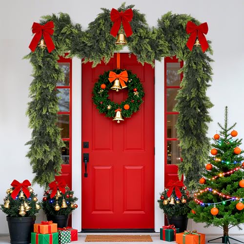 Real Touch 6 FT Cedar Garland - Thick Faux Christmas Greenery for Mantel