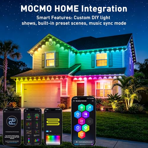 LADIKAKA 300FT RGB + IC Outdoor LED String Lights with Chasing Effect, Waterproof Smart RGB Strip for Holiday & Garden