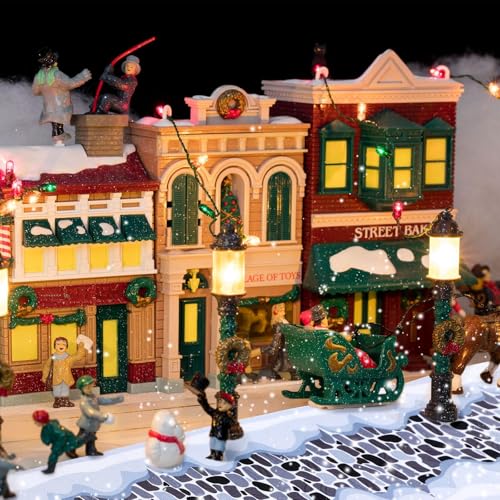 Christmas Village Cobblestone Road Snow Mat, 47-Inch Rollable Street