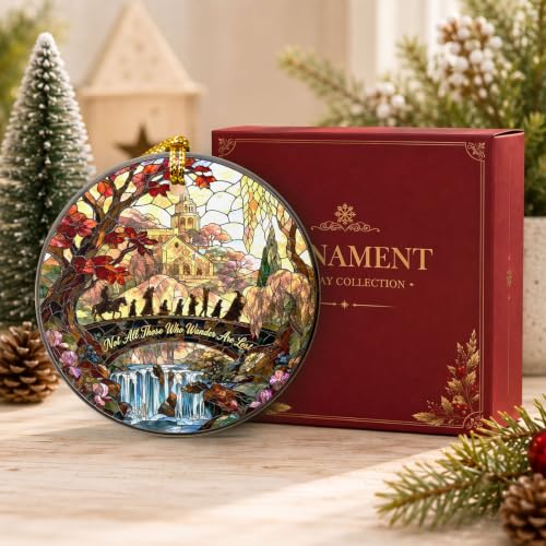 Fantasy World Christmas Ornament - 2-Side Printed Ceramic Decor - Ring Lord