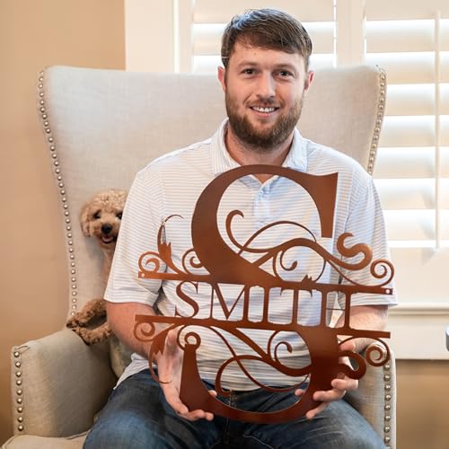 Custom Metal Monogram Wall Art - Personalized Name Sign for Home Decor