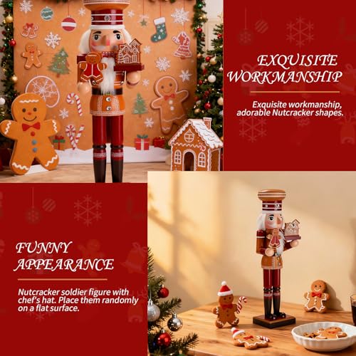 15-Inch Wooden Christmas Nutcracker Tabletop Decor for Shelf & Mantel