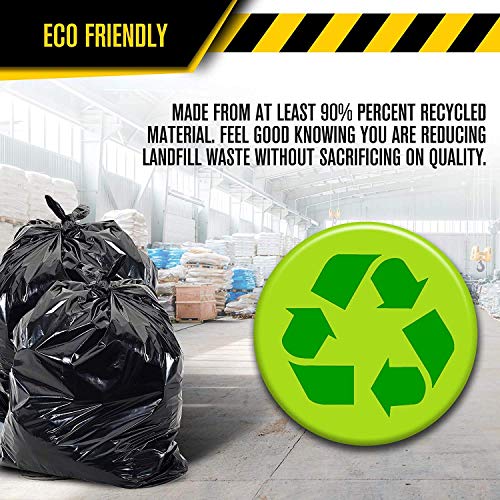 Heavy Duty 33 Gallon Drawstring Trash Bags, 1.4 Mil Black - 86 Pack