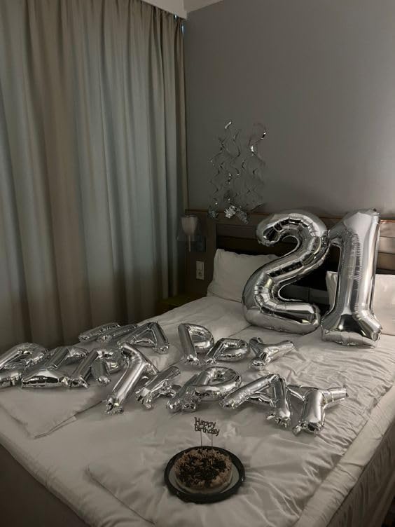 Silver Number 21 Balloon - 40 Inch 21st Birthday Decoration for Kids & Adults | Perfect for Celebrations
