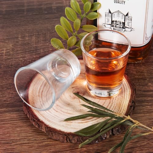 OBTANIM 12 Pack 1.5 oz Clear Shot Glasses with Heavy Base for Bar & Home Use