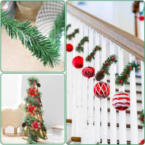 Showvigor 49FT Artificial Green Garland Christmas Decor for Festival & Wedding (Green)