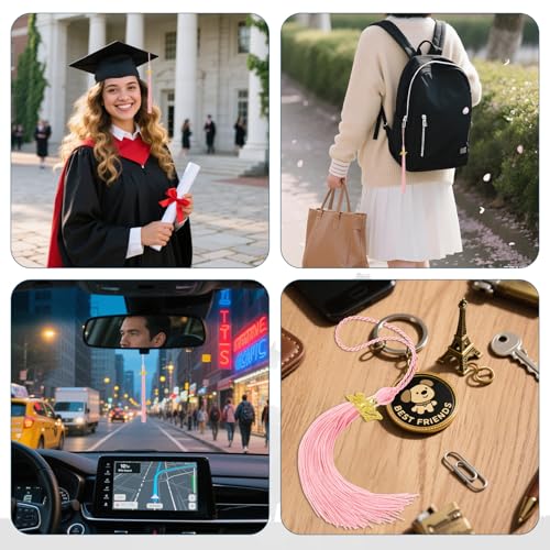 2027 Pink Graduation Tassel with Gold Year Charm for Cap Decoration