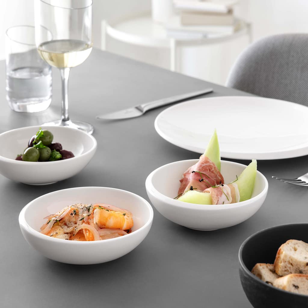Villeroy & Boch NewMoon Individual Bowl for Delicious Desserts or Sauces, Premium Porcelain, White, Dishwasher Safe