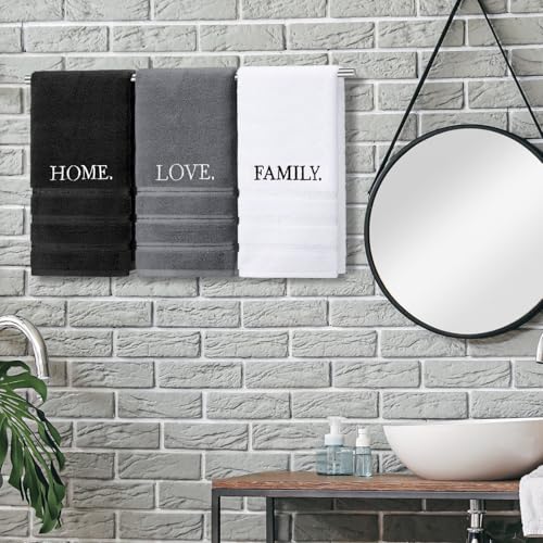 3-Piece Embroidered Cotton Hand Towel Set - Farmhouse Bathroom Decor