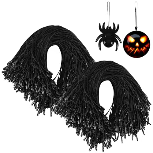 500 Pcs Black Ornament Hanger Strings - Snap Lock Fasteners for Holiday Decor