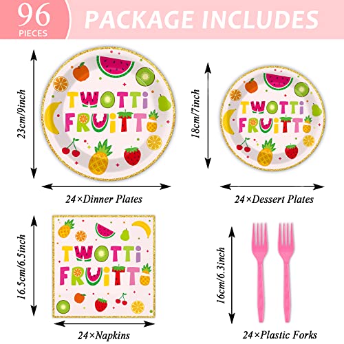 96-Piece Fruit Themed Party Supplies Set for 24 Guests - Birthday Tableware