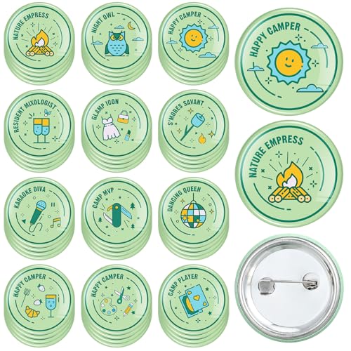 Camping Merit Badge Pins for Bachelorette Party Favors and Bridal Showers