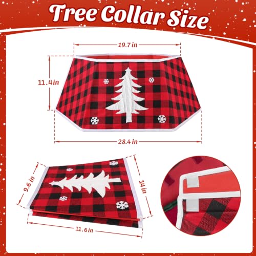 EverMerry Foldable 26’’ Christmas Tree Collar & Skirt in Red & Black Plaid - Modern Holiday Decor