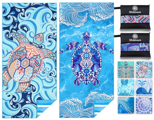 Microfiber Beach Towels 2-Pack, Extra Large Quick Dry Sand Free Travel Towel