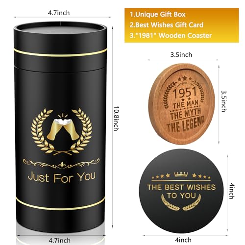 75th Birthday Beer Glass and Coaster Gift Set - 1951 Aged to Perfection