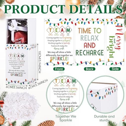 Aceorbit 30 Set Christmas Team Gifts Bulk Light Bulb Ornaments with Gift Boxes