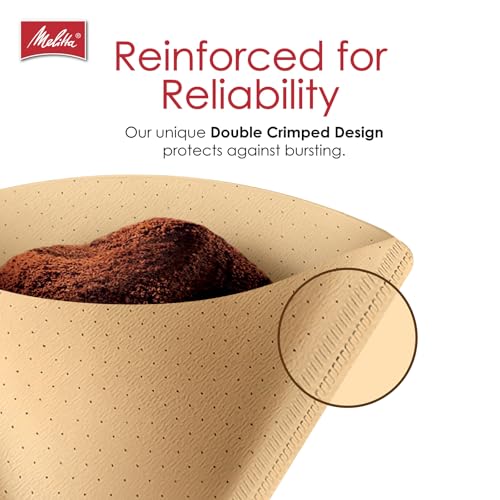 #4 Unbleached Natural Brown Cone Coffee Filters, 8-12 Cup (3 Pack)